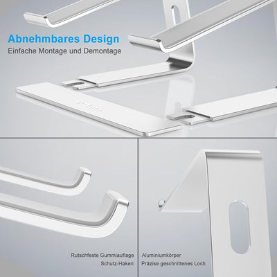BoYata Laptop Ständer, Ergonomisch Aluminium Notebook Ständer, Tragbarer Belüfteter Laptop Halterung