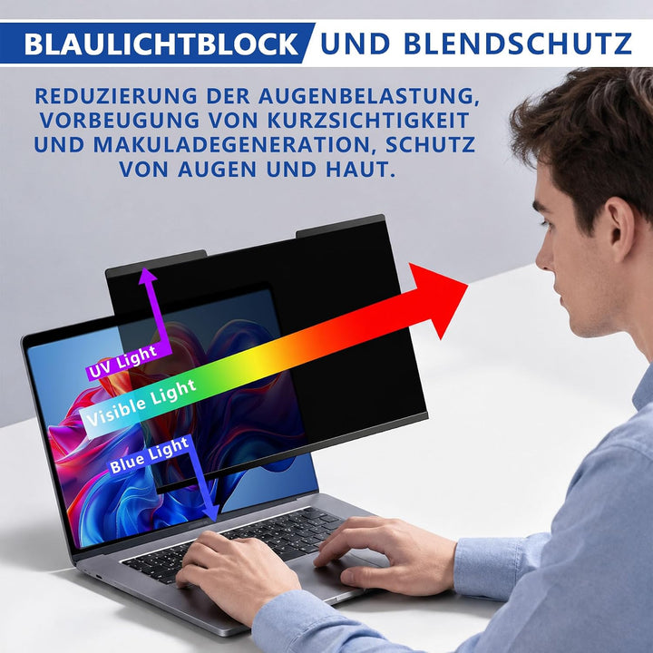 Magnetischer Laptop Blickschutzfolie für 16 Zoll 16:10 Bildschirm black 16 Zoll Laptop 16:10, black