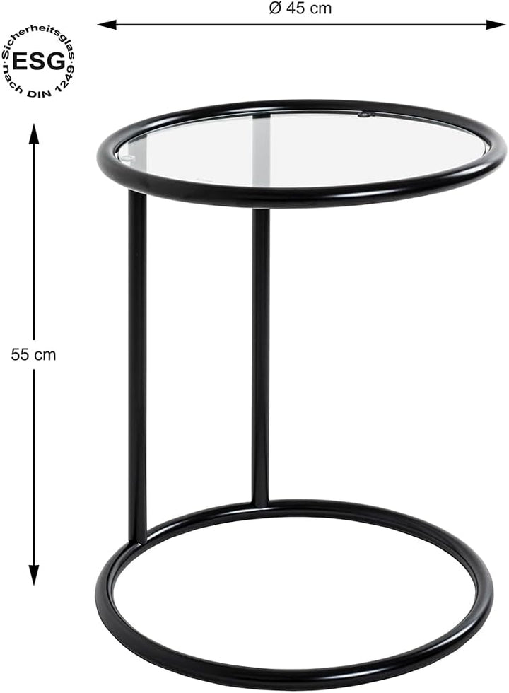 HAKU Möbel Beistelltisch, Metall, schwarz, Ø 45 x H 55 cm Ø 45 x H 55 Schwarz, Ø 45 x H 55 Schwarz
