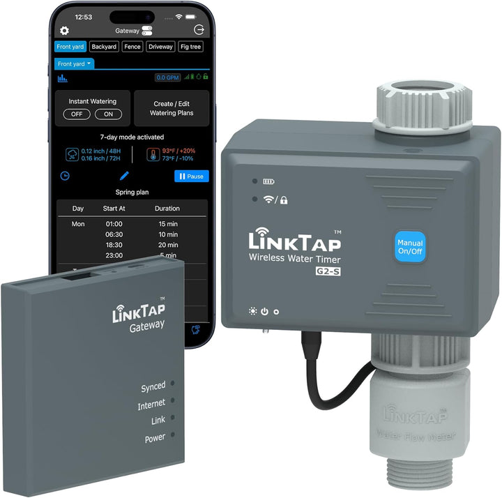 LinkTap G2S Drahtlose Bewässerungscomputer, Gateway, Wassermengenzähler - Automatische Bewässerungsu
