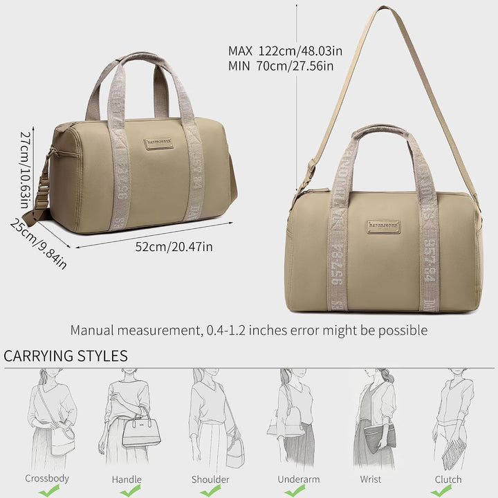David Jones - Grosse Reisetasche für Wochenendausflüge, Ledertasche, beige, altmodisch | Sport-Handt