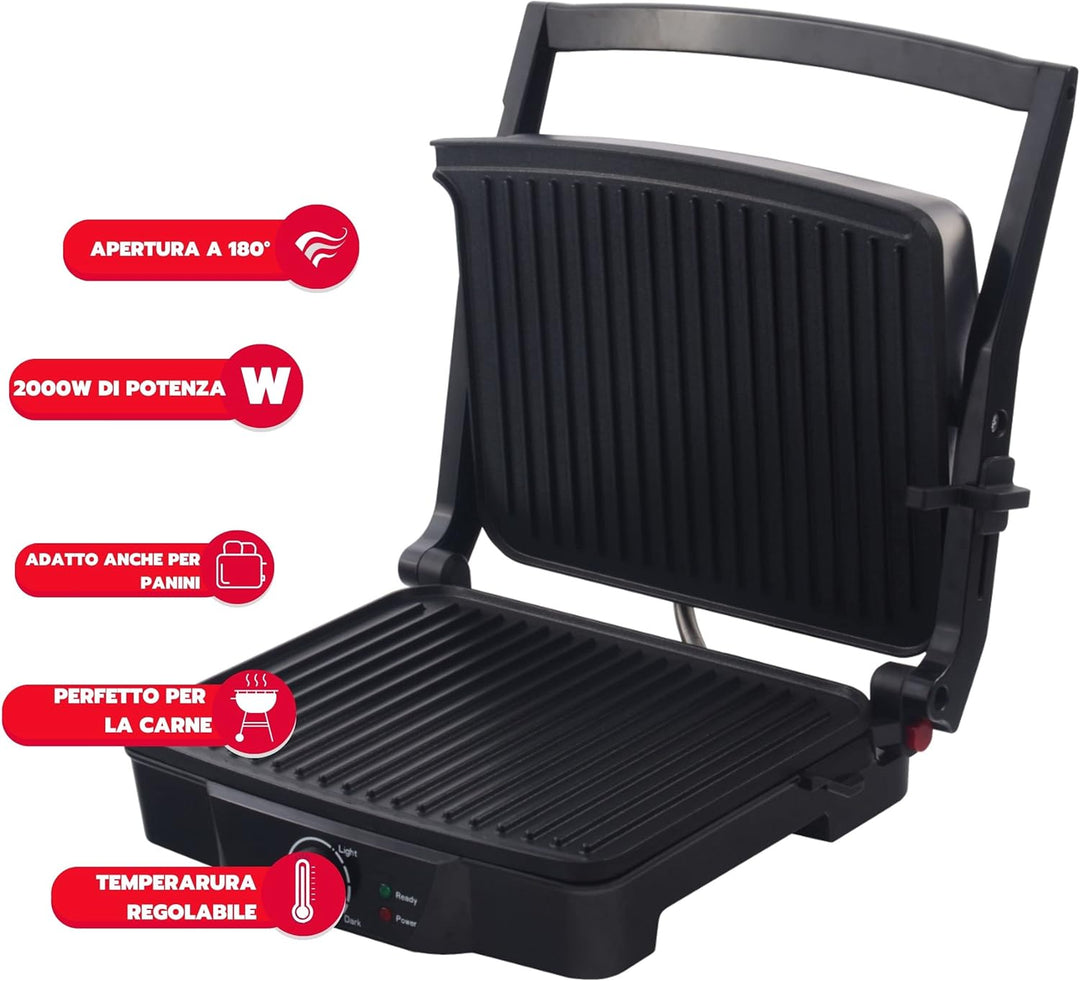 ARDES - Professionelles elektrisches Grillgerät 2000W Elektrischer Kontaktgrill für Brötchen und Pia