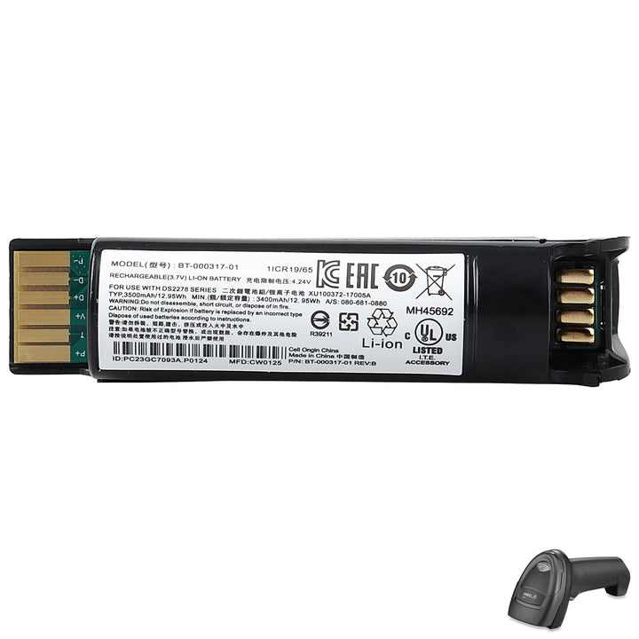 3400mAh Akku Kompatibel mit Zebra DS22, DS2208, DS2278, DS2278SR, CR2278, CR2278-PC Scanner, BT-0003