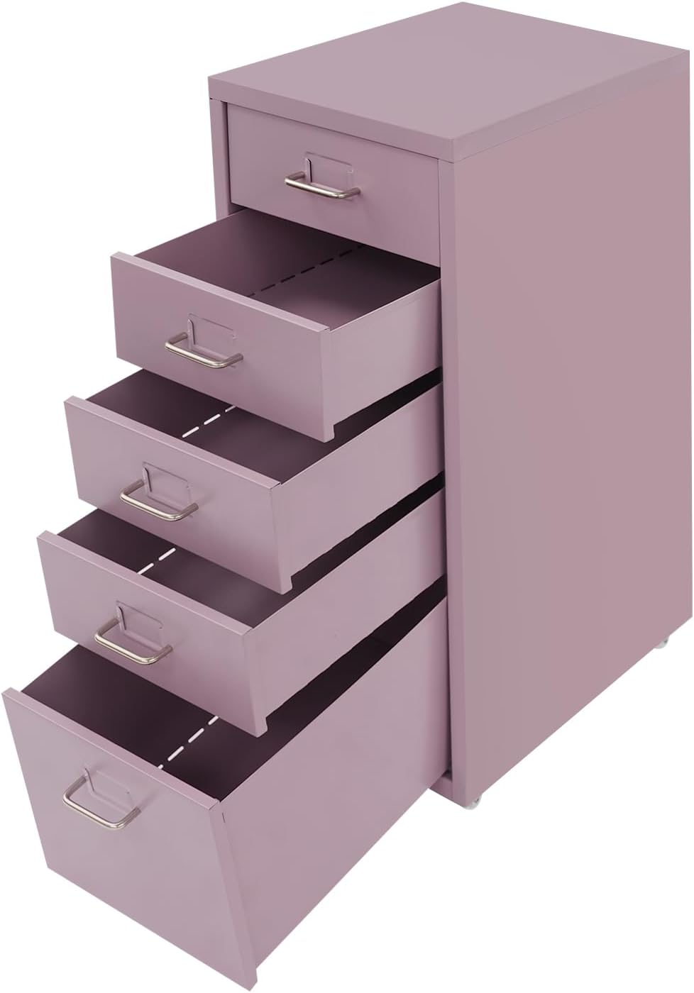 Rollcontainer mit 5 Schubladen 41 x 28 x 69 cm Aktenschrank Büroschrank Schubladenschrank Schreibtis