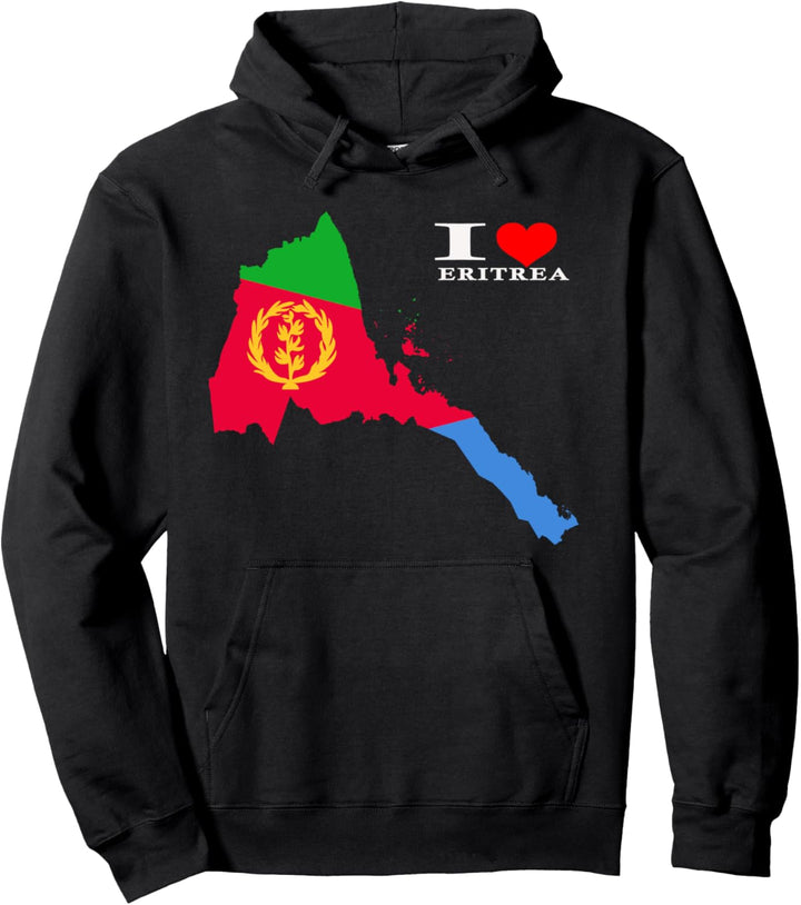 Eritreanische Karte Flagge Pullover Hoodie