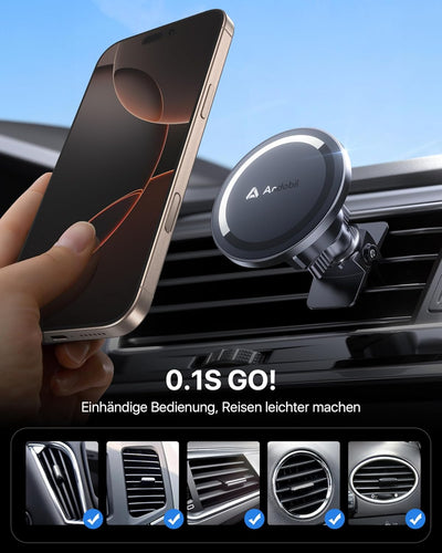 andobil Handyhalterung Auto Magnet Kompatibel mit MagSafe [ Das bisher Die stärkste Magnetkraft ] Au