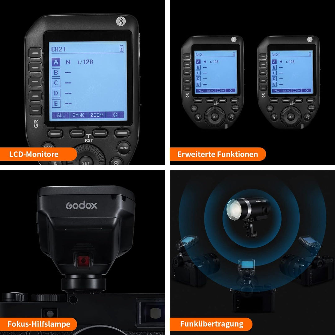 Godox XproII F Flash Trigger Kamera Wireless Blitzauslöser LCD Display Sender,Drahtloser Blitzauslös