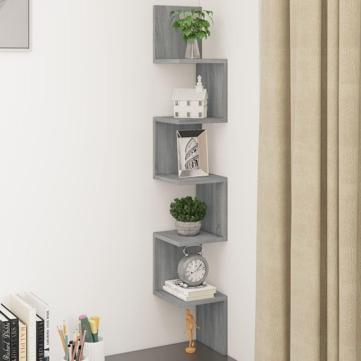 vidaXL Wand Eckregal, Wandregal für Schlafzimmer Wohnzimmer, Hängeregal mit viel Stauraum, Wandablag