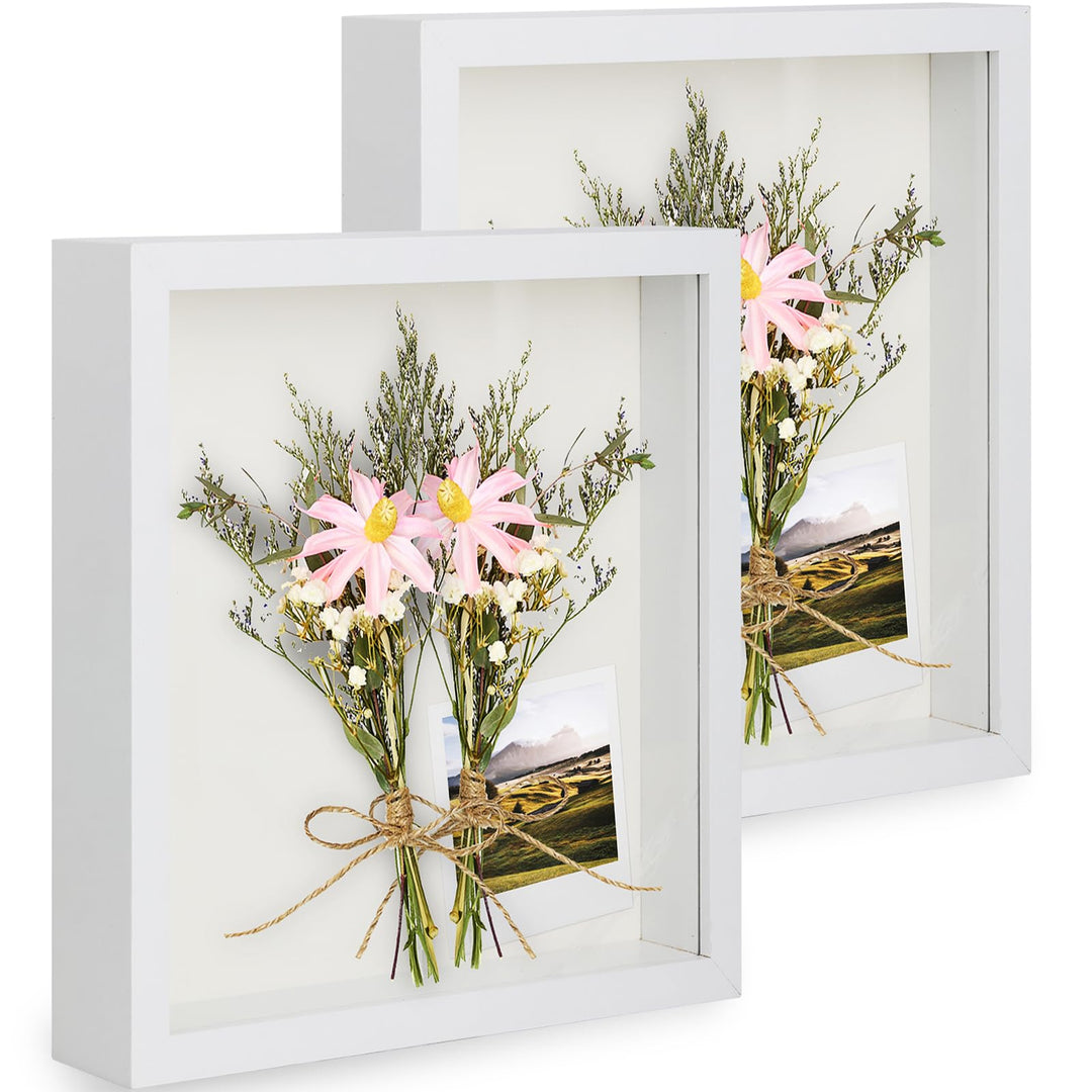 Anhow 2er 3D Bilderrahmen zum Befüllen,3D Bilderrahmen Tiefer Objektrahmen 28 x 35 cm mit Transparen