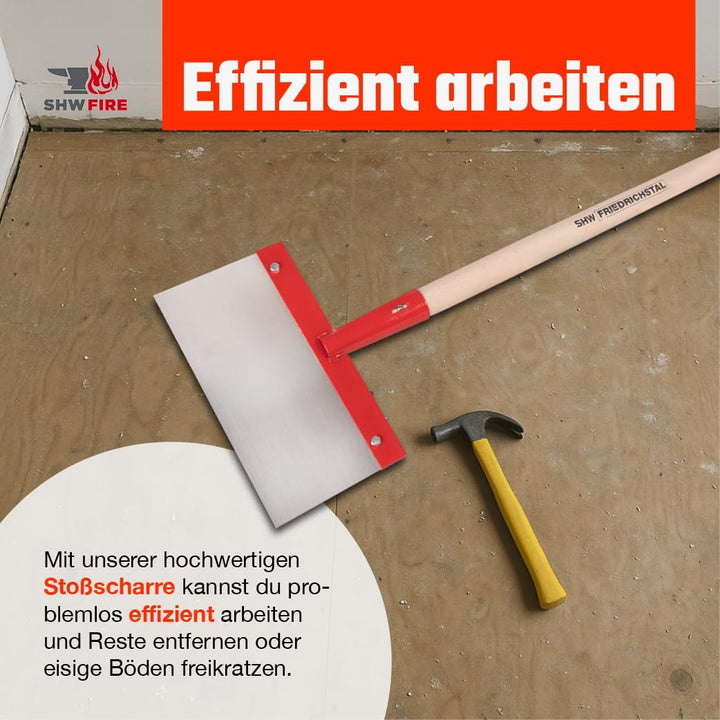 Stossscharre Hochwertig 300mm mit 130cm Stiel von SHW-FIRE, Scharre