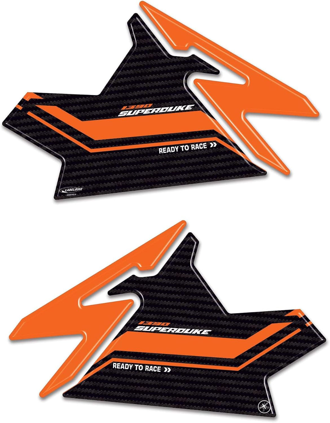 LABELBIKE 3D Motorrad Aufkleber kompatibel mit KTM | 1390 Super Duke R 2024, Seitenschutz aus Kunsth