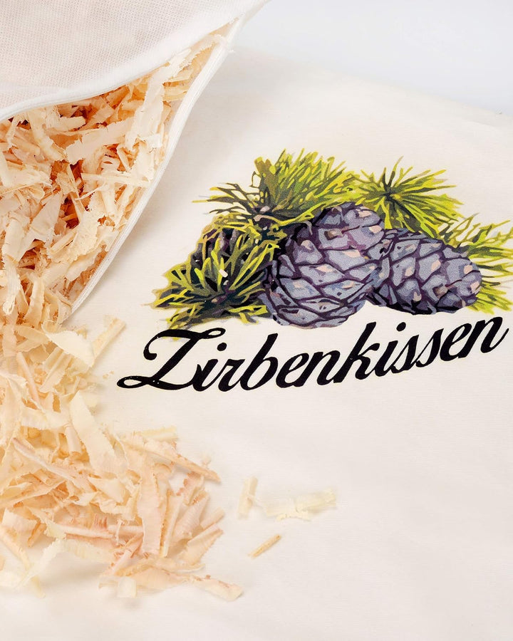Zirbenkissen Zirbe mit Inlett 40x40 cm befüllt mit Zirbenspänen aus 100% Alpen Zirbenholz