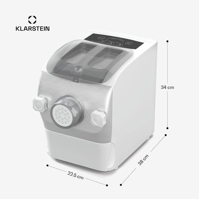 Klarstein Pastamania Nudelmaschine Elektrisch – 260 W Vollautomatische Pastamaschine mit 7 Aufsätzen