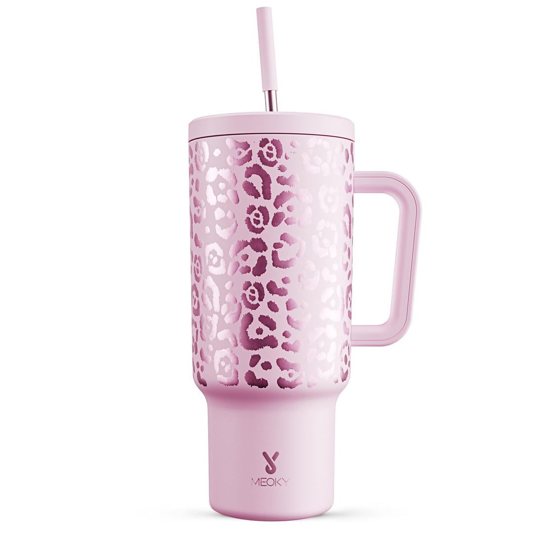 Meoky 1182ml/40oz Thermobecher mit Strohhalm und Griff (PKL)