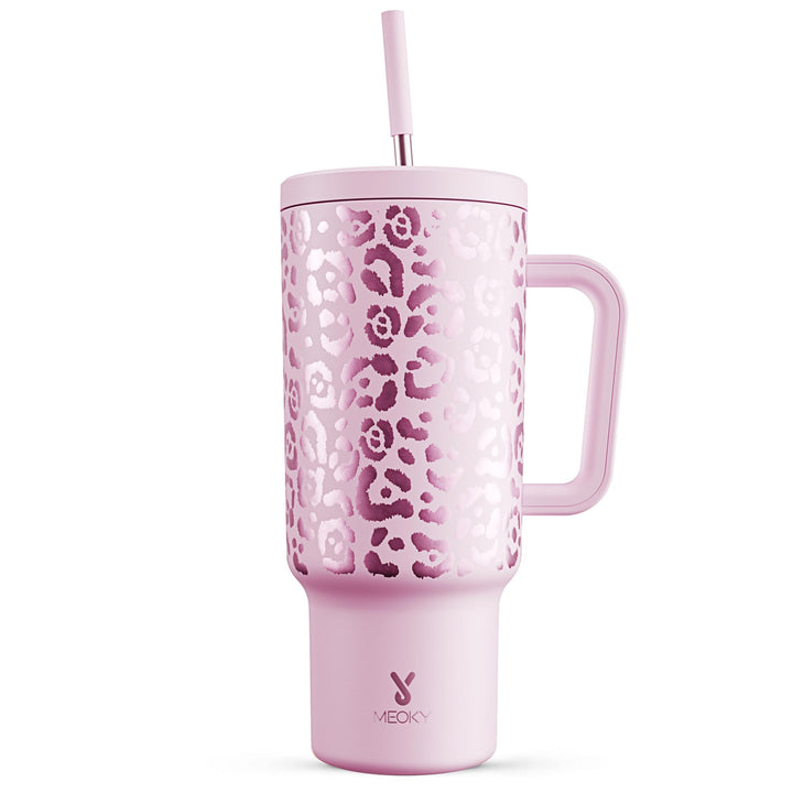 Meoky 1182ml/40oz Thermobecher mit Strohhalm und Griff (PKL)