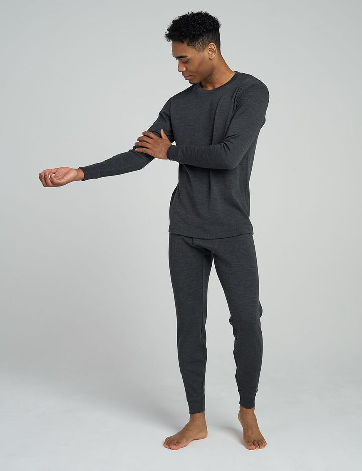 LAPASA 100% Merino Wolle Unterwäsche Herren Set Shirt &amp; Hose S .Dunkelgrau 250, S .Dunkelgrau 250