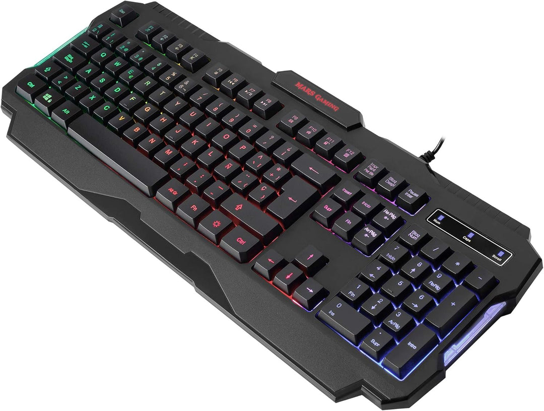 Mars Gaming MRK0PORTU, Gaming Tastatur, RGB Regenbogen Hintergrundbeleuchtung, Antighosting, Portugi