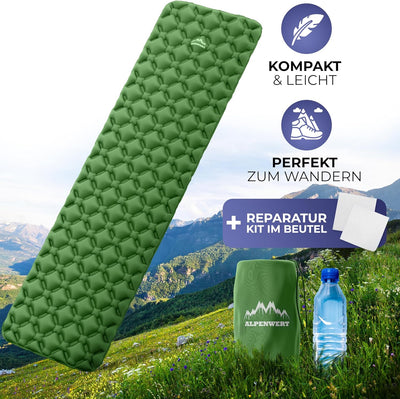 Alpenwert® Isomatte Outdoor [Kleines Packmass & Ultraleicht] Luftmatratze perfekt für Camping, Wande