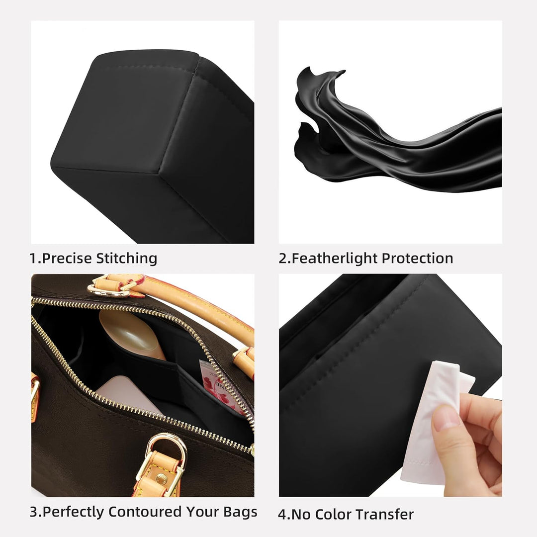 DGAZ Handtaschen Organizer Einsatz, Seide Handtaschenorganisator für LV Speedy Nano/20/25/30/35/40/4