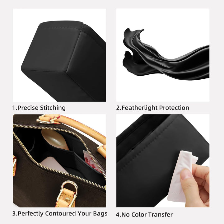 DGAZ Handtaschen Organizer Einsatz, Seide Handtaschenorganisator für LV Speedy Nano/20/25/30/35/40/4