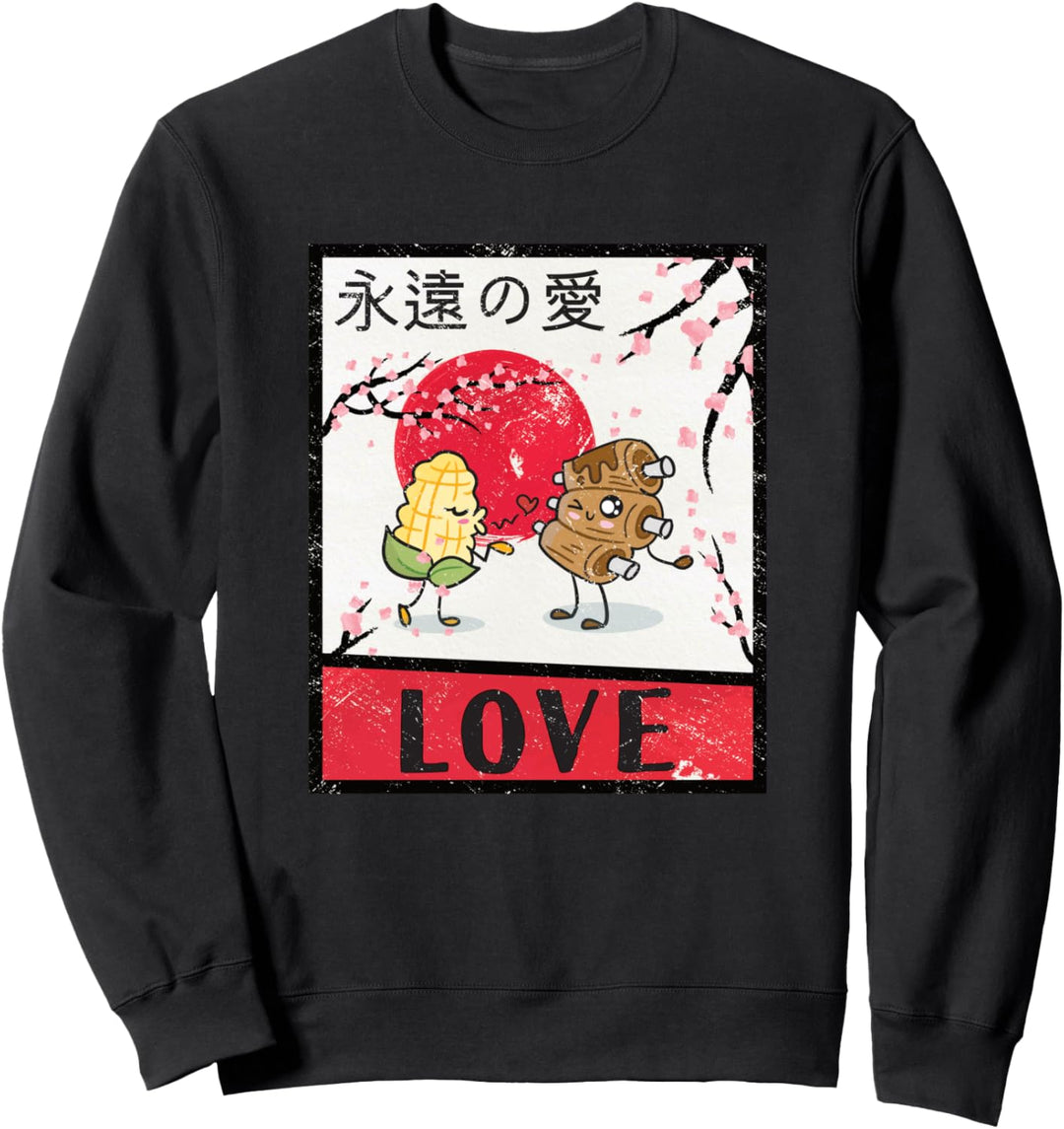 Niedlich Kawaii Essen Grill BBQ I Japanisch Anime Manga Fan Sweatshirt