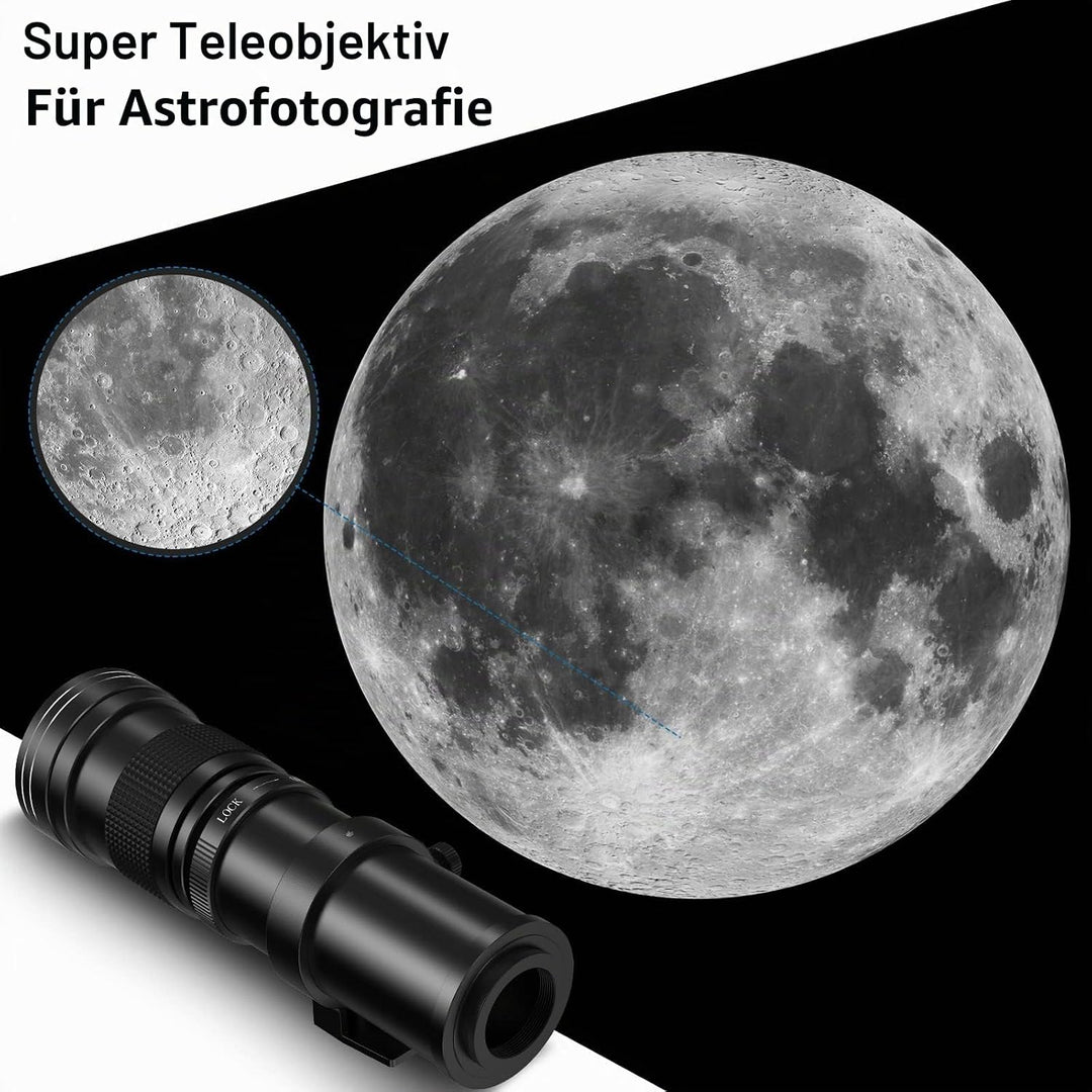 Lightdow 420-800mm f/8.3-16 Teleobjektiv für Canon EF Objektiv, Manuelles Teleobjektiv-Zoom Objektiv