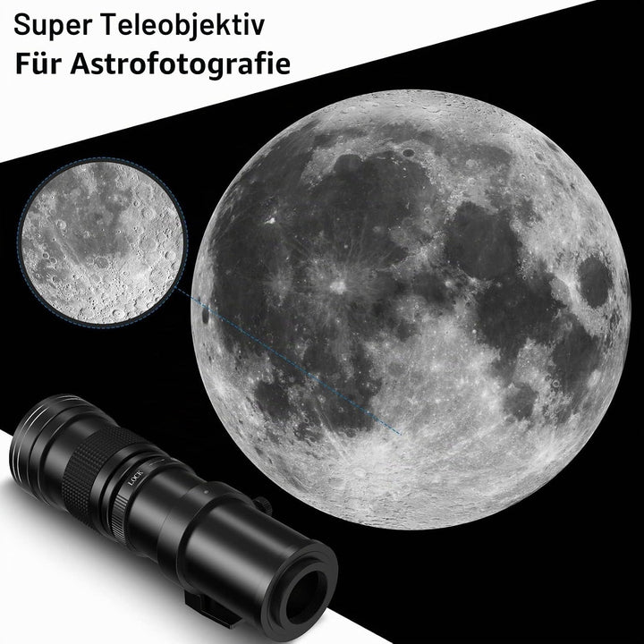 Lightdow 420-800mm f/8.3-16 Teleobjektiv für Canon EF Objektiv, Manuelles Teleobjektiv-Zoom Objektiv