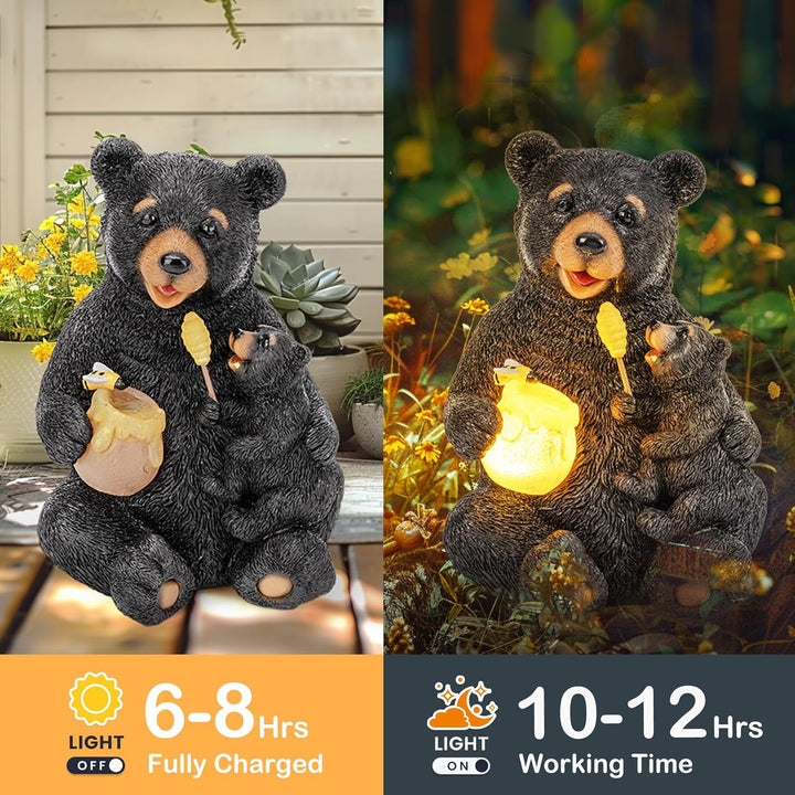 GIGALUMI Solar Garten Statuen Liebender Bär Figur Lichter für draussen, Hof, Garten Dekor Einzigarti