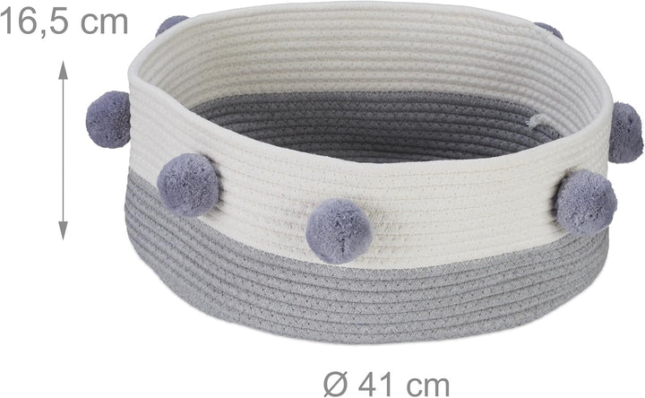 Relaxdays Cesta de algodón para Gatos Katzenbett, Katzen & kleine Hunde, HxD: 16,5 x 41 cm, Bommeln,