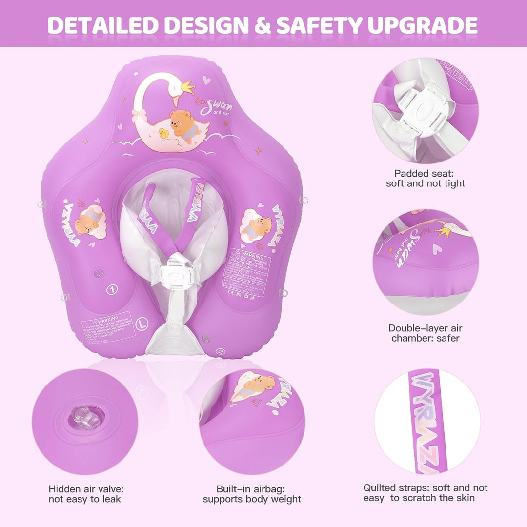 Aufblasbarer Baby Schwimmring, Swimming Float mit Baldachin und Sicherheitssitz, Baby Schwimmtrainer
