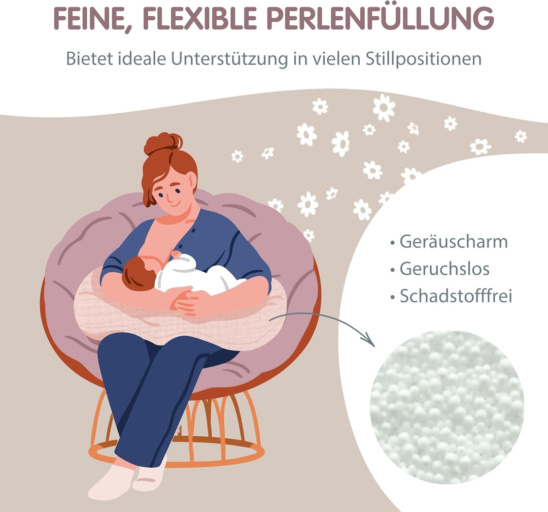 Theraline Stillkissen & Schwangerschaftskissen Dodo Pillow Premium - 180cm inkl. Bezug aus Musselin