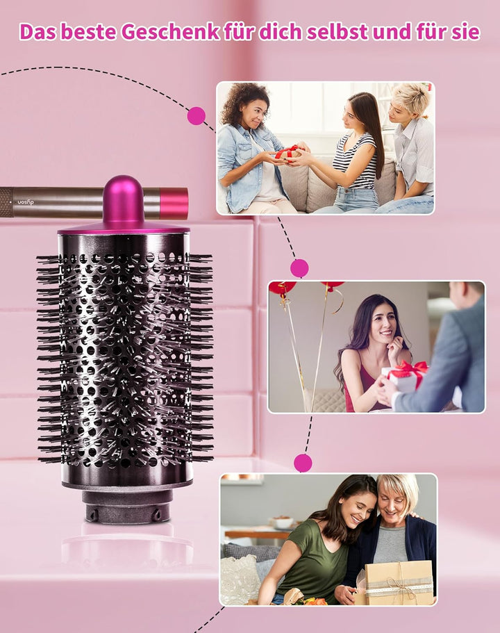Verbesserte grosse, runde Volumenbürste für Dyson für Airwrap Aufsätze HS01 HS05, Volumenaufsatzbürs