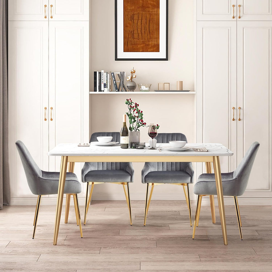 EsszimmerstüHle 2er Set, Moderne Samt-WohnzimmerstüHle, Polsterstuhl Esszimmer,Gepolsterter Armloser