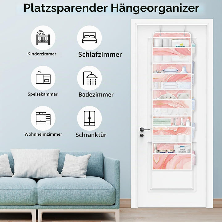 Clastyle Marmor Tür Hängeaufbewahrung Faltbar Hängeorganizer für Camping Bad Schrank Schlafzimmer Mä