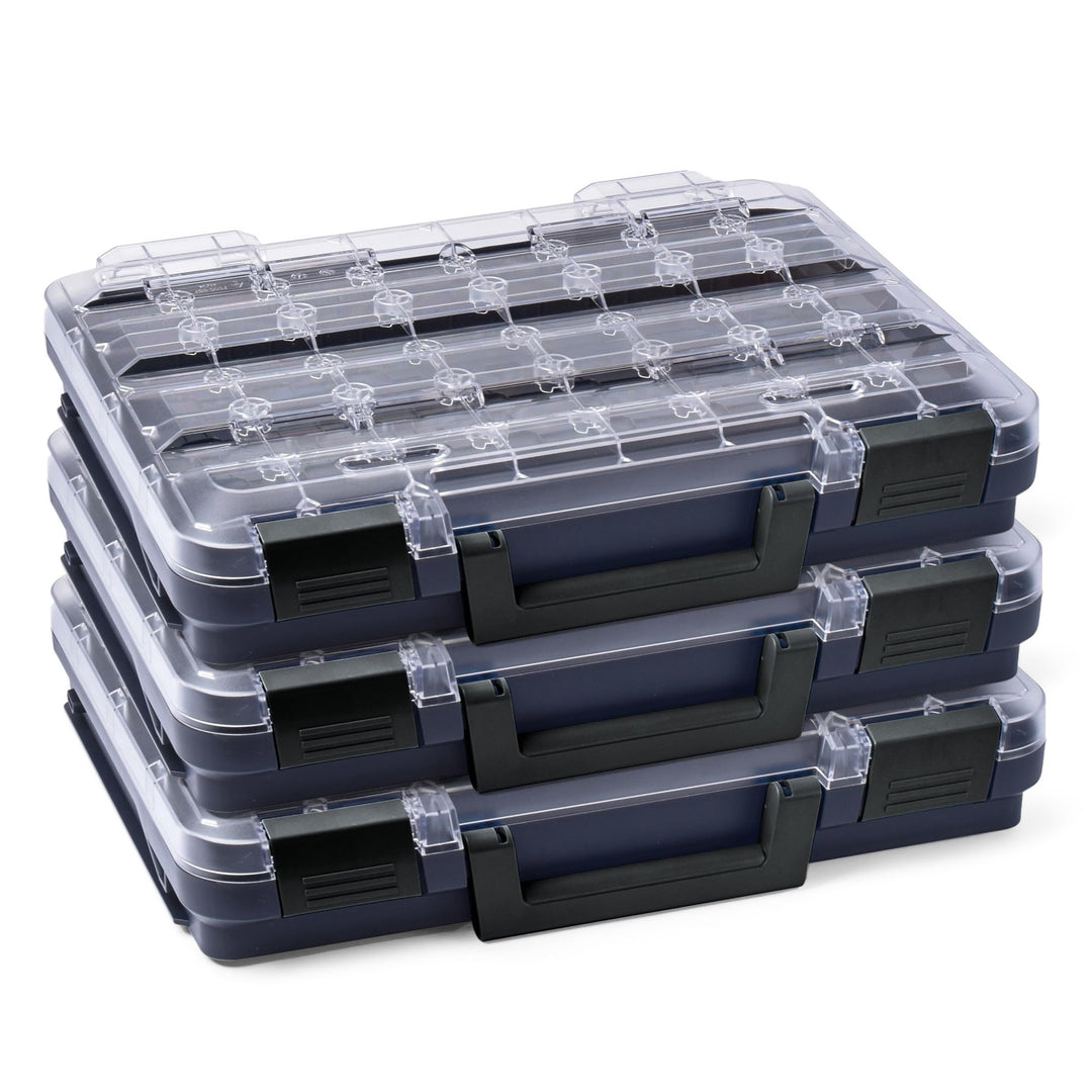 Sortimentskasten transparent mit Klappgriff | Bosch Sortimo T-BOXX 320 anthrazit 3er Set | Sortierbo