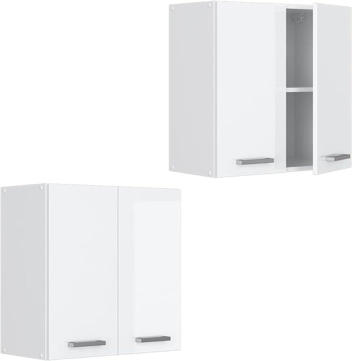 Vicco Hängeschrank R-Line, Weiss Hochglanz/Weiss, 60 cm Weiss Hochglanz Hängeschrank 60cm, Weiss Hoc