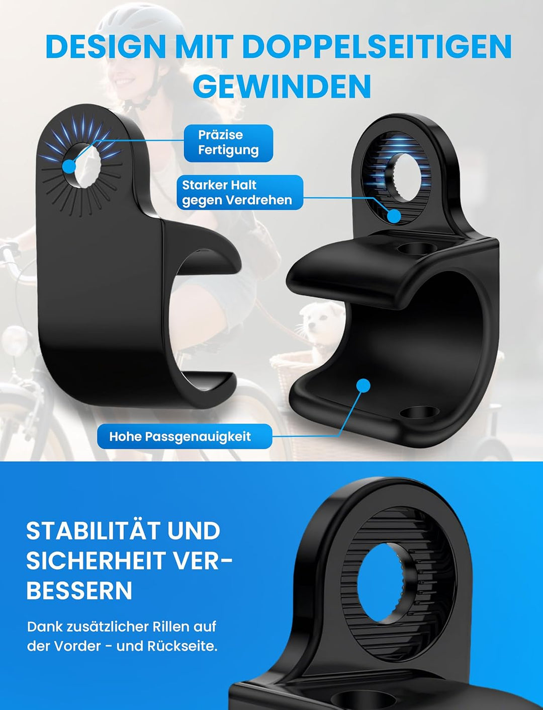 COICER Anhängerkupplung für Thule Chariot & Coaster | Fahrradanhänger Kupplung mit Sicherheitspin |