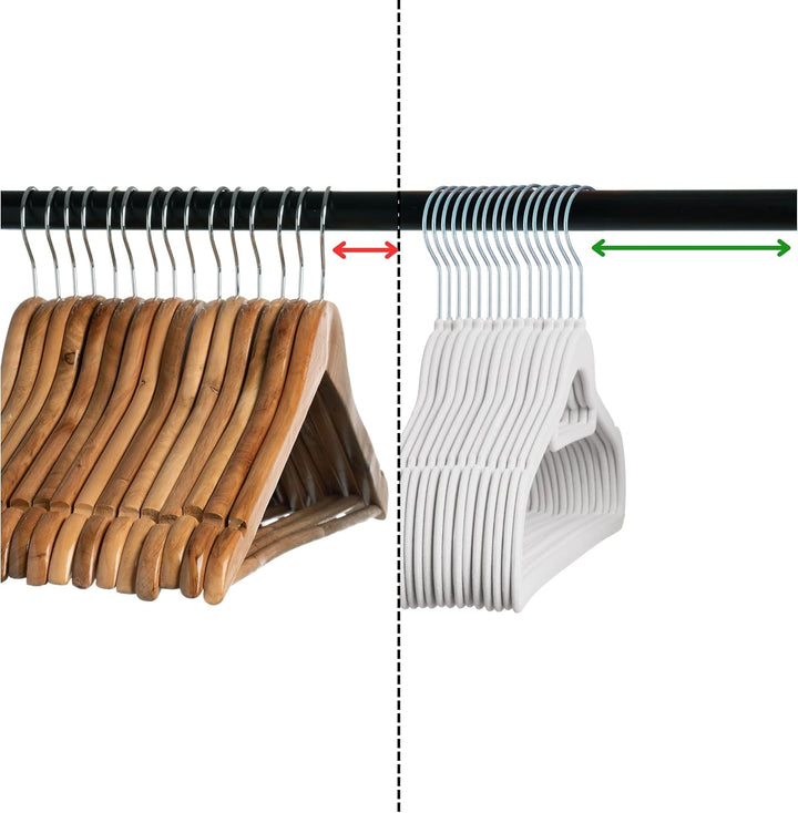 OGIVO Kleiderbügel Samt – 50er Set Hosenbügel rutschfest Bügel aus Samt für Ihre Garderobe – Samtkle