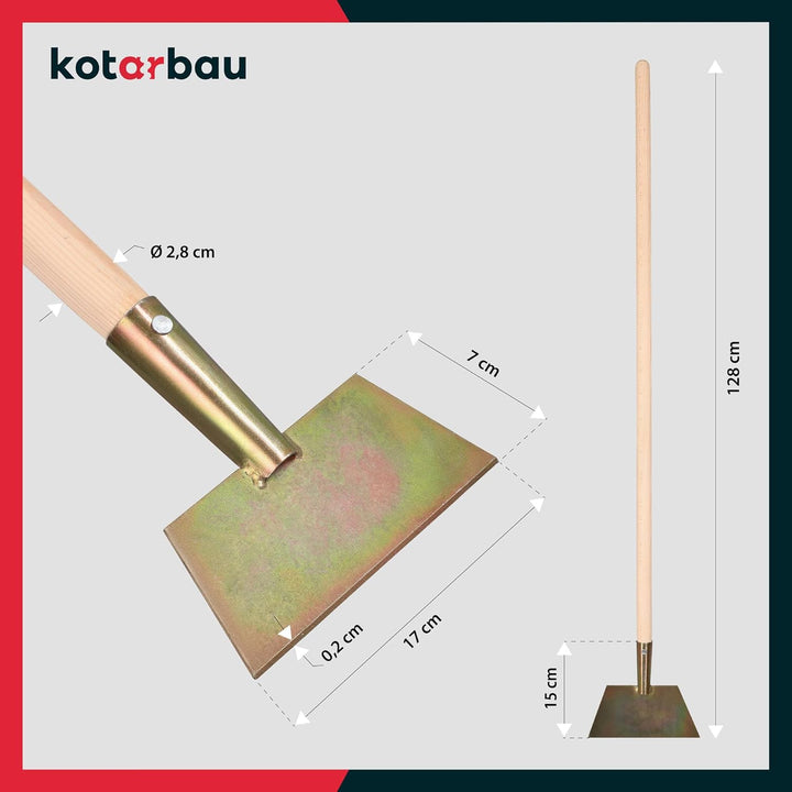 KOTARBAU® Eisschaber 15x17 cm Verzinkt Stahl Eisstösser Holzstiel 110 cm Eeisscharre Eishacker Eisst