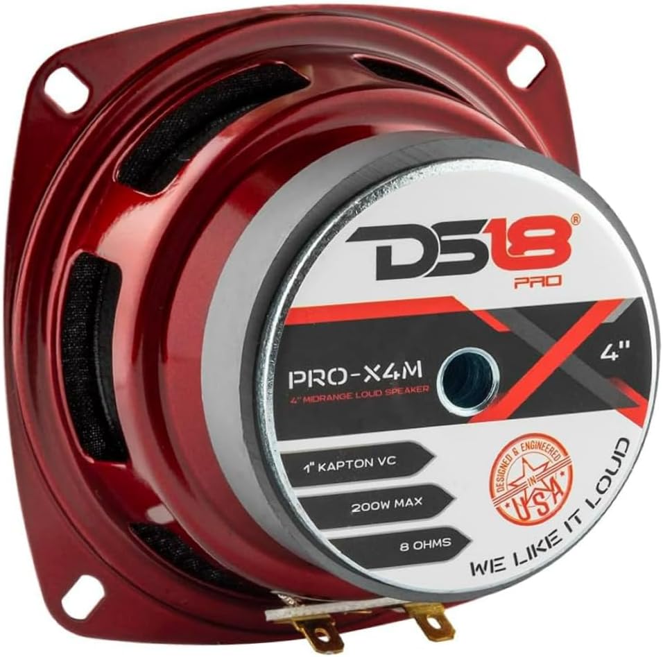 1 KIT-Set FÜR DS18 PRO-X4M 10 cm 100 mm Mitteltöner mit 4 Zoll Durchmesser, 100 Watt RMS und 200 Wat