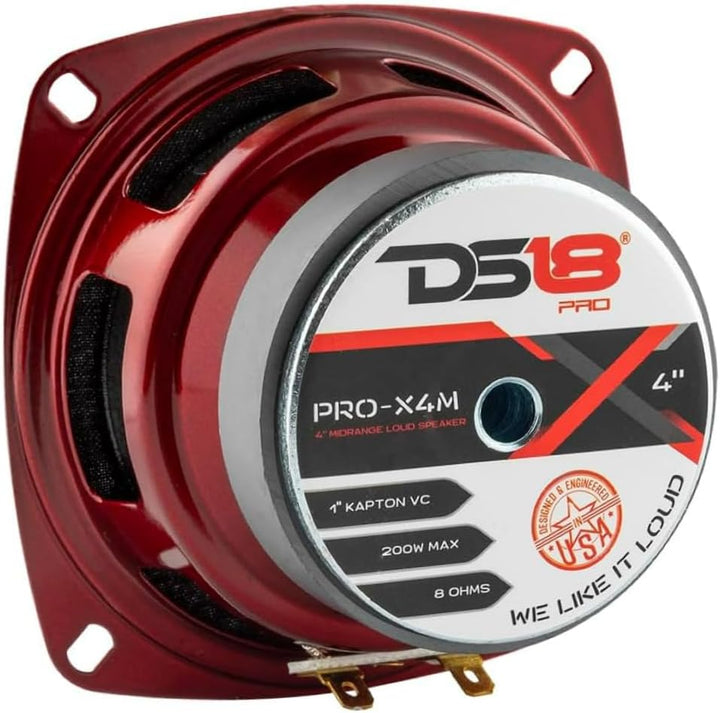 1 KIT-Set FÜR DS18 PRO-X4M 10 cm 100 mm Mitteltöner mit 4 Zoll Durchmesser, 100 Watt RMS und 200 Wat