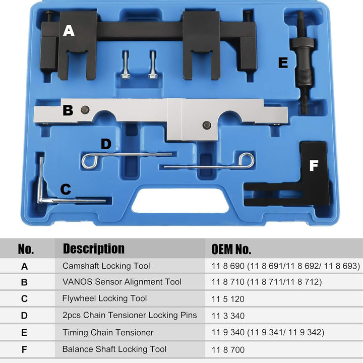 FreeTec Nockenwellenversteller Nockenwelle Steuerkette Wechsel Motor Werkzeug Arretierwerkzeug Satz