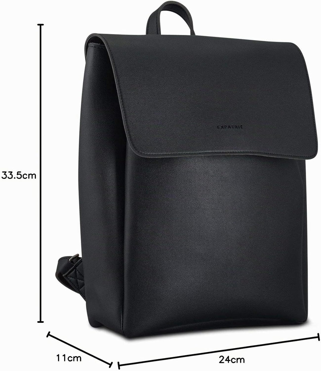 Expatrié Rucksack Damen Elegant Schwarz - Noelle - Moderner Lederrucksack Für City, Business, Uni -