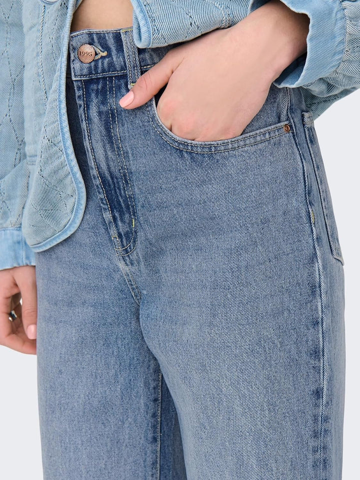 ONLY Female Jeans mit weitem Bein ONLHOPE Hohe Taille Weiter Beinschnitt Jeans 25W / 30L Light Blue