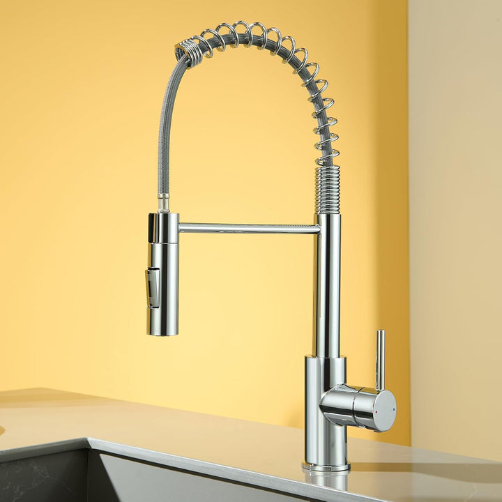 CECIPA Wasserhahn Küche Ausziehbar, Hochdruck Küchenarmatur Mit Herunterziehbare Brause, Mischbatter
