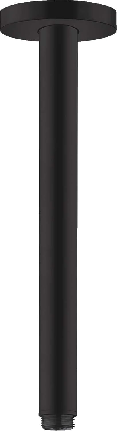 hansgrohe Deckenanschluss S für Regendusche, Anschluss Kopfbrause 30 cm, Mattschwarz Matt-schwarz 30