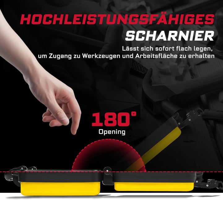 Gelb Werkzeugkasten, Tragbarer, Robuster Werkzeugkoffer aus Stahl mit Sicherheitsverschluss und Grif