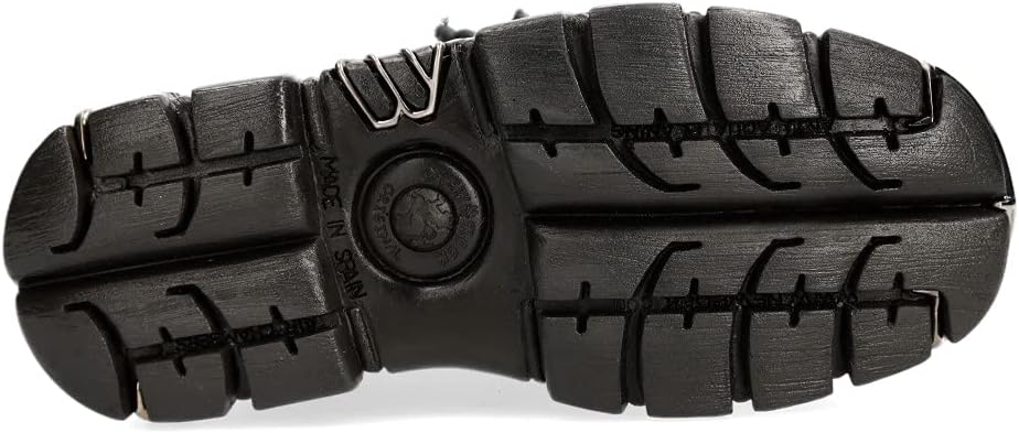 New Rock M.106-S112 Herren-Stiefel, Schwarz, mit Plateau und Verzierungen, Metallic Urban Black Shoe