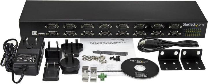 StarTech.com 16 Port USB zu Seriell Adpater Hub, USB zu RS232 Port Adapter mit Reihenschaltung, Rack