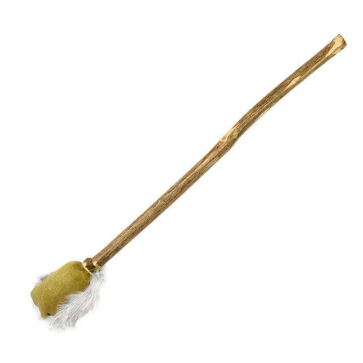 Stick Shamandrum aus Kaffeebaumholz mit Leder und Fell überzogen - XL Version